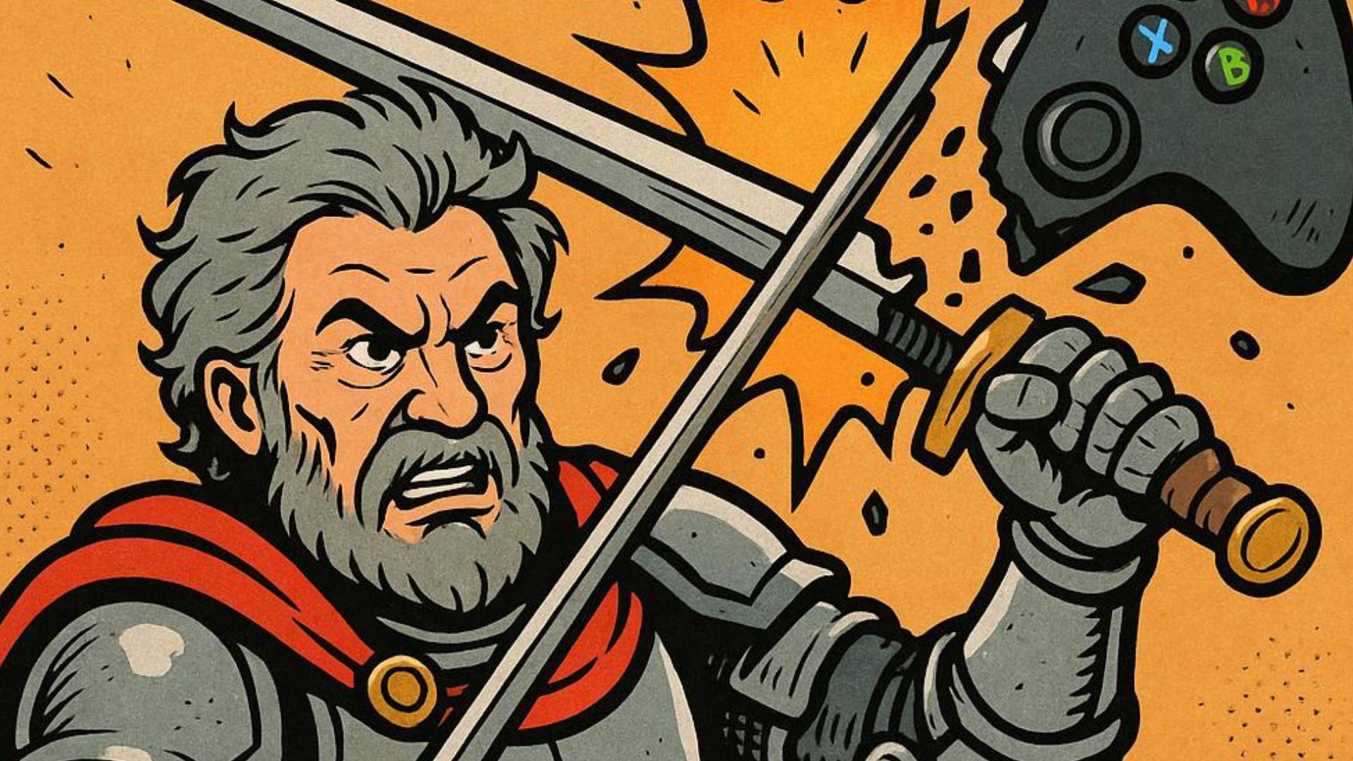 Ein Comic-Bild über alte Spieler