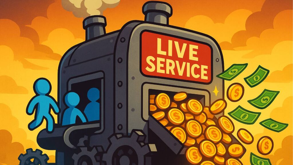 Ein symbolisches Bild zeigt, wie Live-Service-Games Geld generieren. 