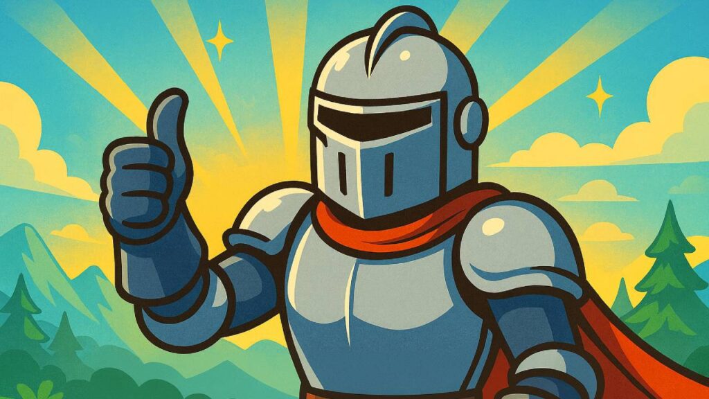 Zukunft von Singleplayer-Spielen ist nicht vorbei. Ein Ritter mit Daumen hoch bestätigt das. 