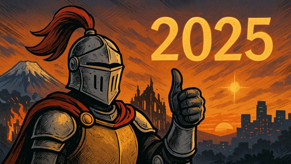 Ein Aufmacher mit dem Quest-Knight für die besten Spiele 2025
