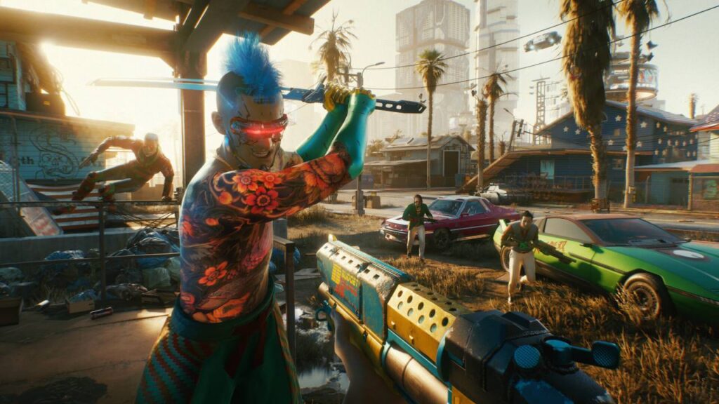 Eine Kampfszene im Spiel Cyberpunk 2077