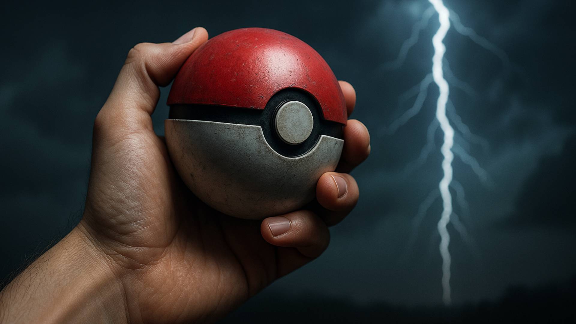 Symbolbild: Eine menschliche Hand hält einen kugelförmigen Sammelball, im Hintergrund schlägt ein Blitz ein.