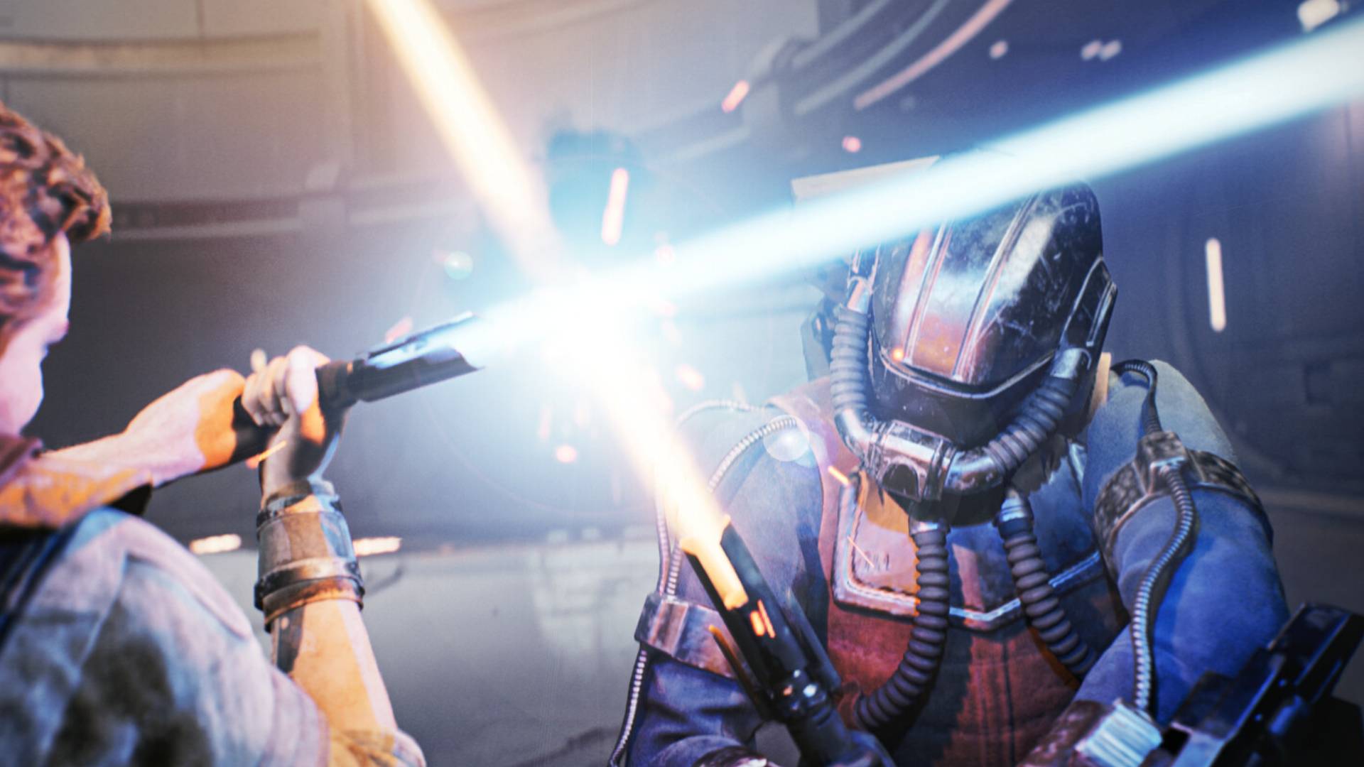 Cal Kestis im Lichtschwertkampf gegen einen Gegner aus Star Wars Jedi Survivor