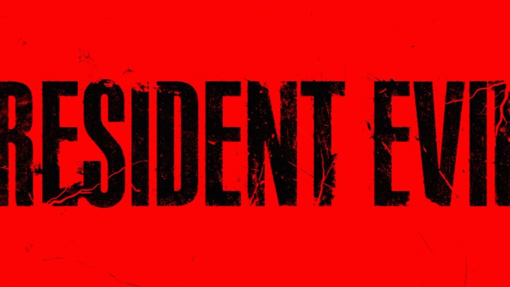 Resident Evil Film 2026 zeigt einen roten Hintergrund mit grobem schwarzem Resident-Evil-Schriftzug.