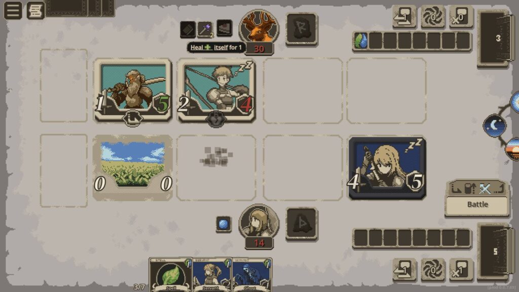 Card Make Arena Kartenkampf mit mehreren Einheiten auf einem Pixelart Spielfeld