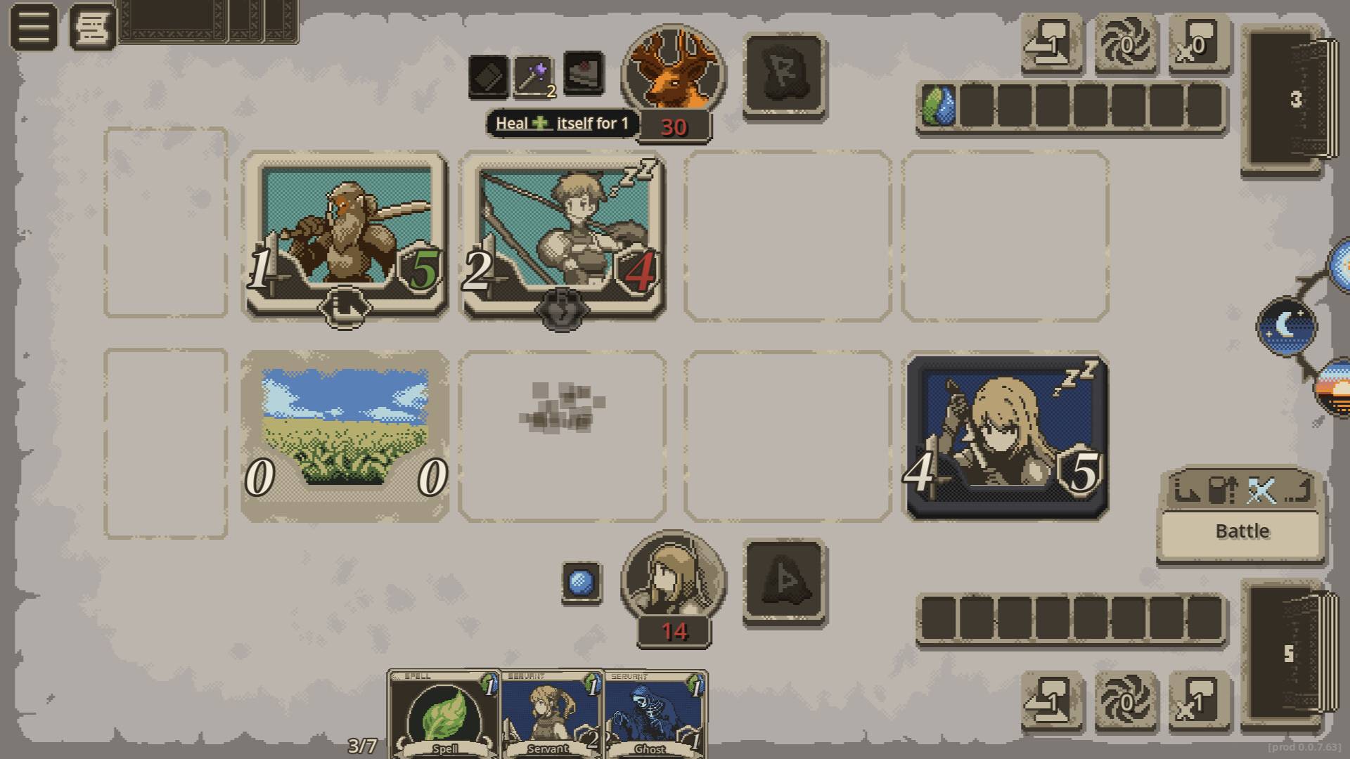 Card Make Arena Kartenkampf mit mehreren Einheiten auf einem Pixelart Spielfeld
