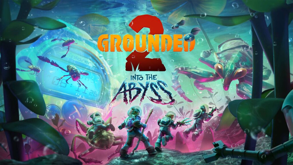 Grounded 2: Into the Abyss – vier geschrumpfte Abenteurer erkunden eine Unterwasserwelt mit riesigen Insekten