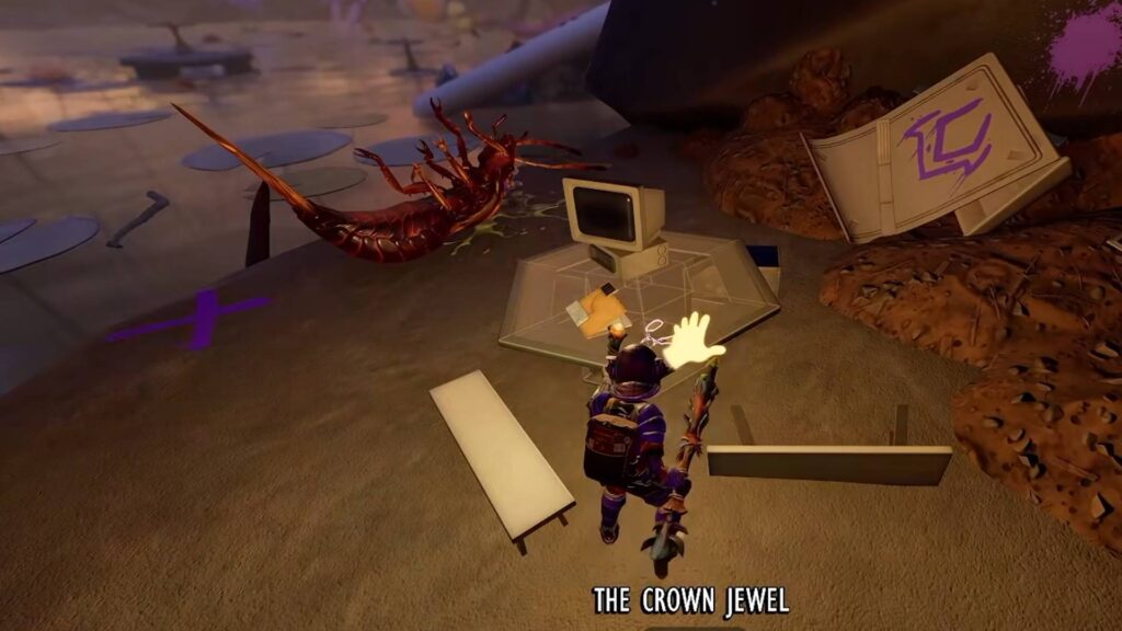 Grounded 2 Spieler findet das Kronjuwel neben einem alten Computer im Abyss