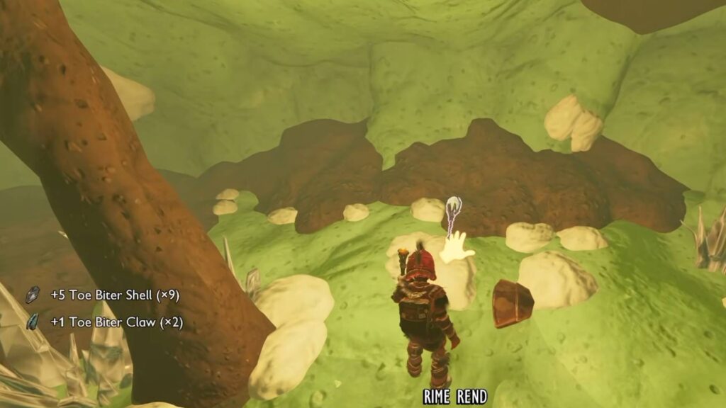 Grounded 2 Spieler findet Rime Rend zwischen Felsen in einer Höhle