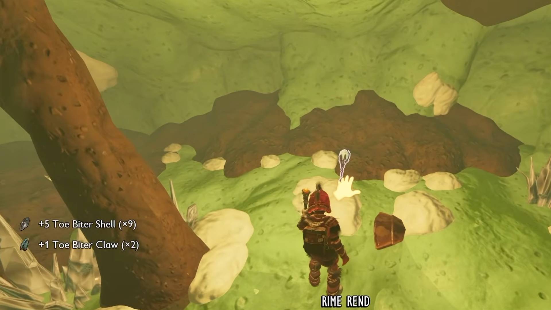 Grounded 2 Spieler findet Rime Rend zwischen Felsen in einer Höhle