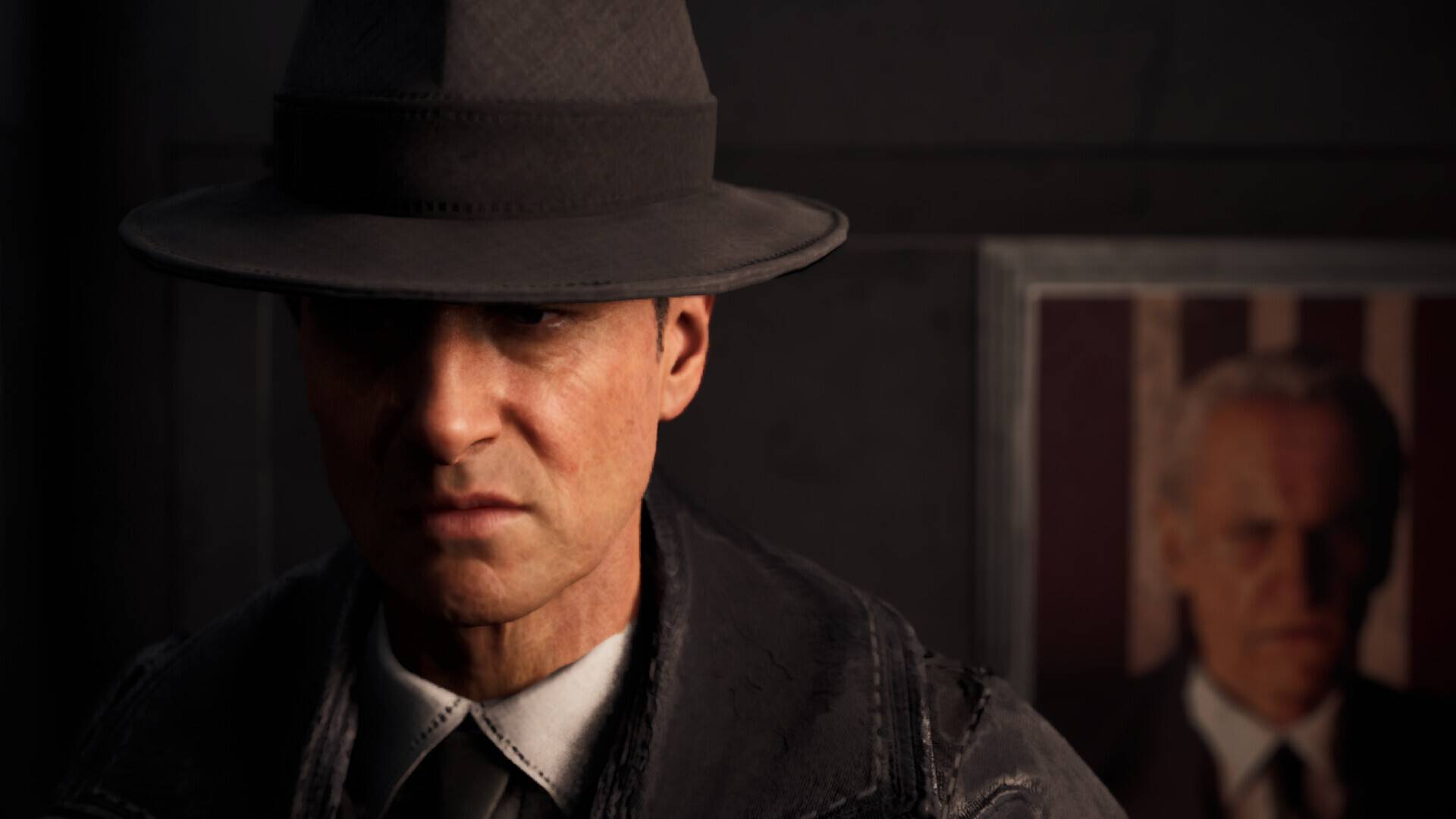 Mandated Fate imperialer Inspektor mit Fedora in einem düsteren Innenraum