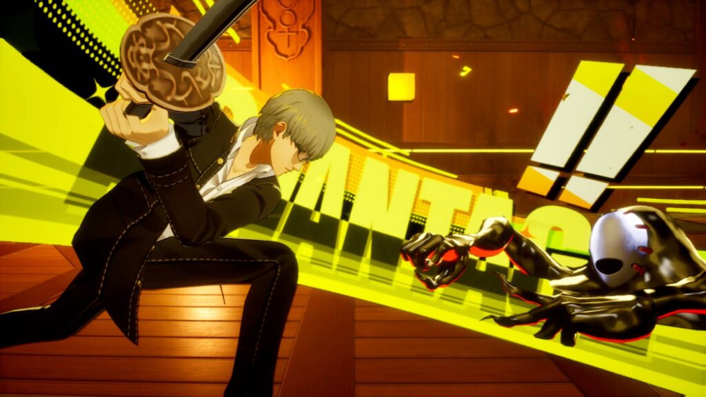 Persona 4 Revival – Protagonist greift im Kampf einen Schattengegner an