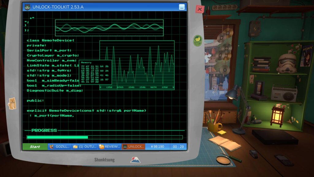 Das Unlock-Toolkit in ReStory analysiert auf einem Computer ein angeschlossenes Gerät und zeigt den Fortschritt des Vorgangs an.
