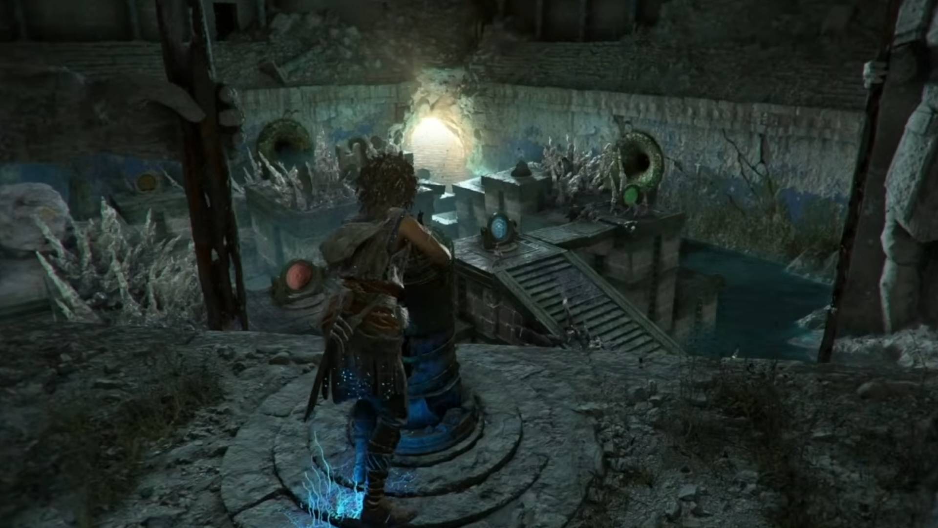 Resonance A Plague Tale Legacy Farbenrätsel mit roten grünen und blauen Spiegeln