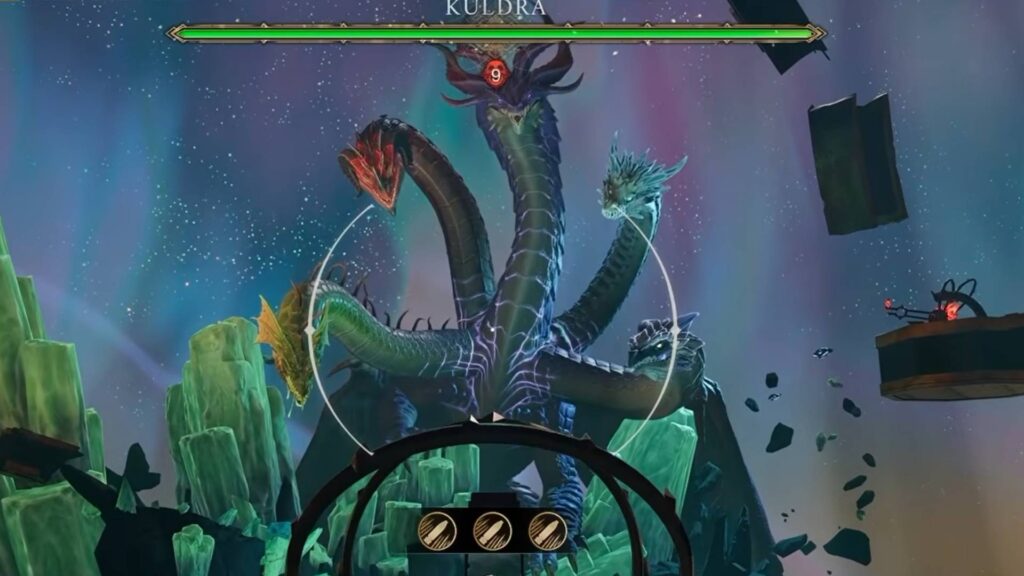 RuneScape Dragonwilds Kuldra als mehrköpfiger Drache im Bosskampf