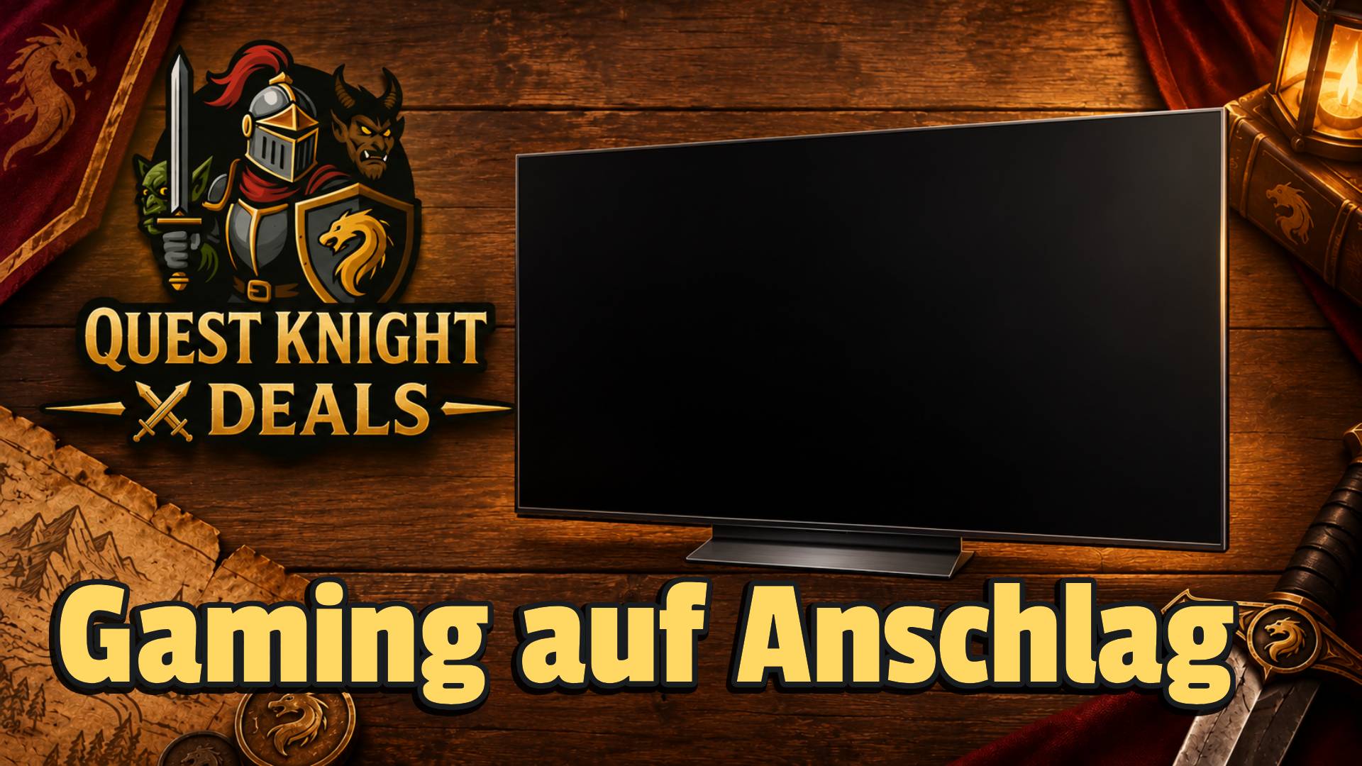 OLED-TV auf Quest-Knight-Deals-Hintergrund