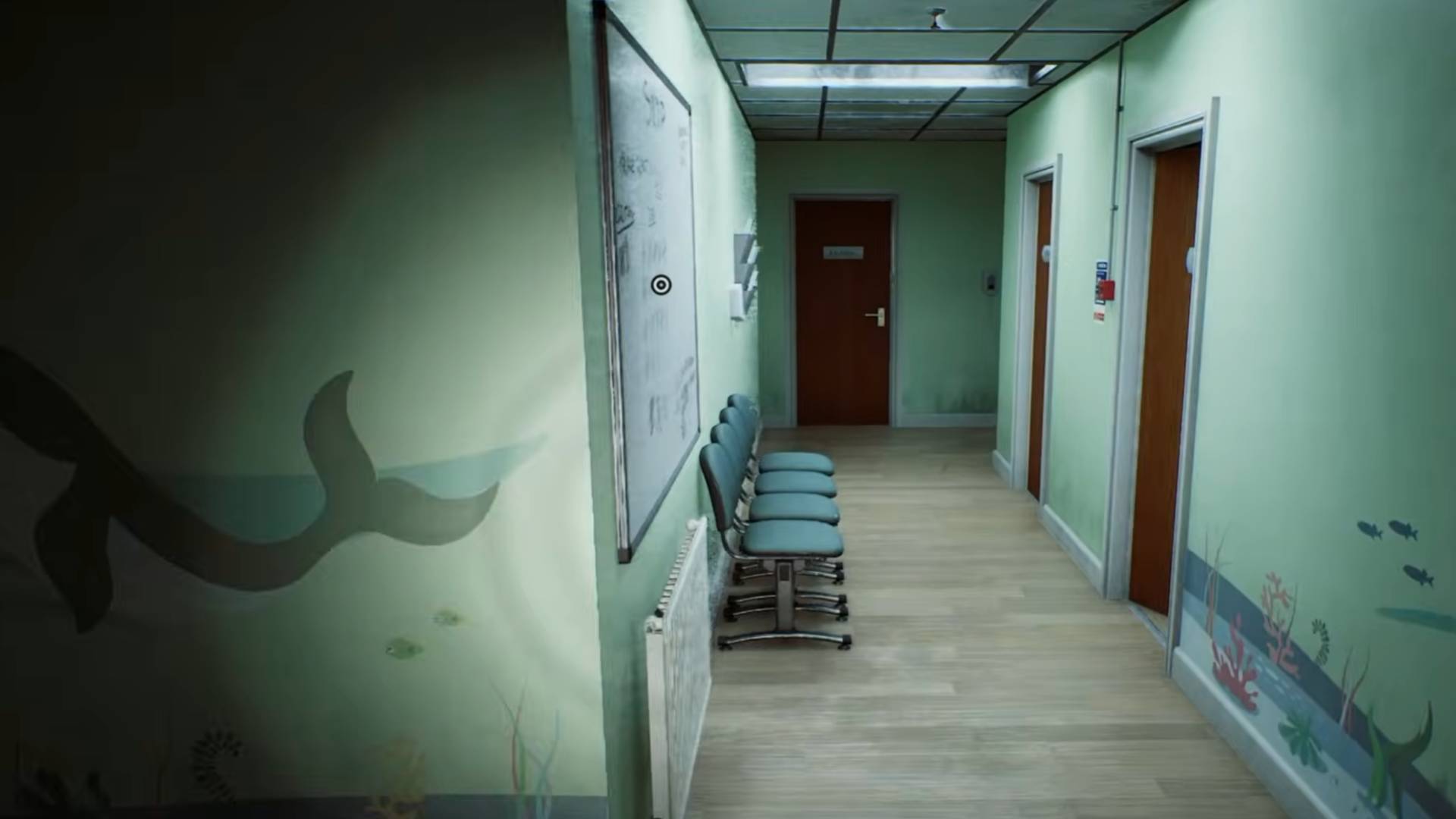 Silent Hill Townfall Flur der Shorefront Klinik mit mehreren Behandlungsräumen
