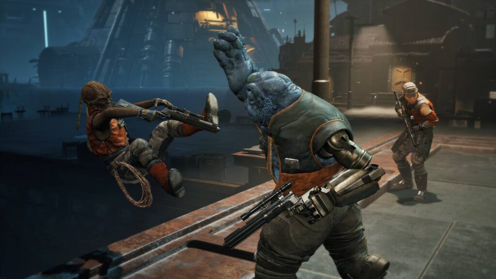Star Wars Zero Company actionreiche Szene mit drei Figuren auf einer Plattform
