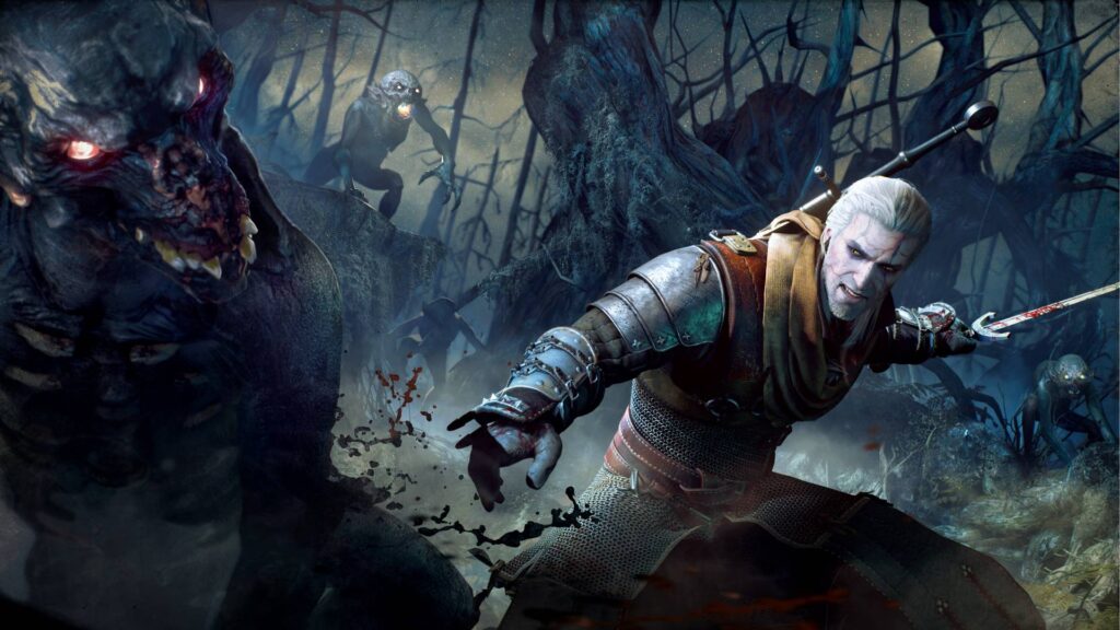 The Witcher 3 Geralt im Kampf gegen Monster