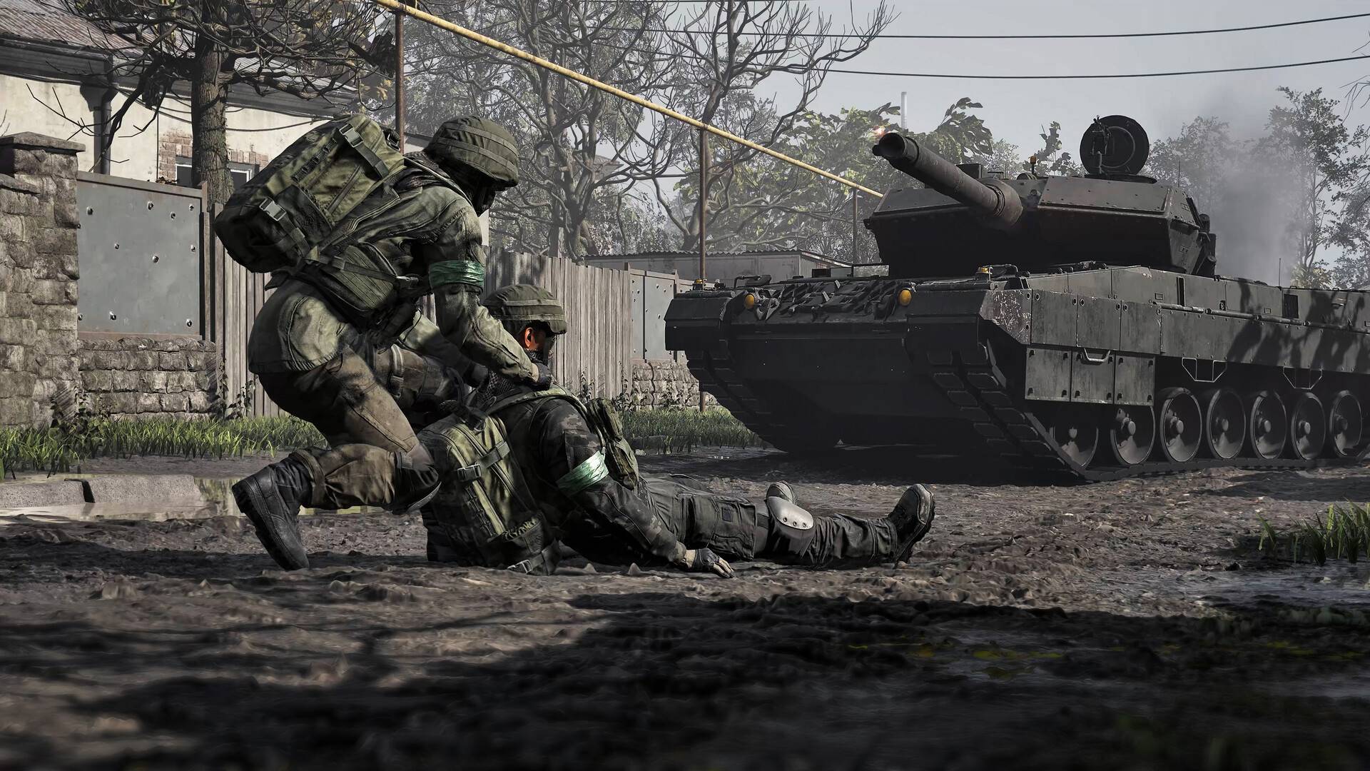 WARDOGS Soldaten neben einem Panzer im Gefecht