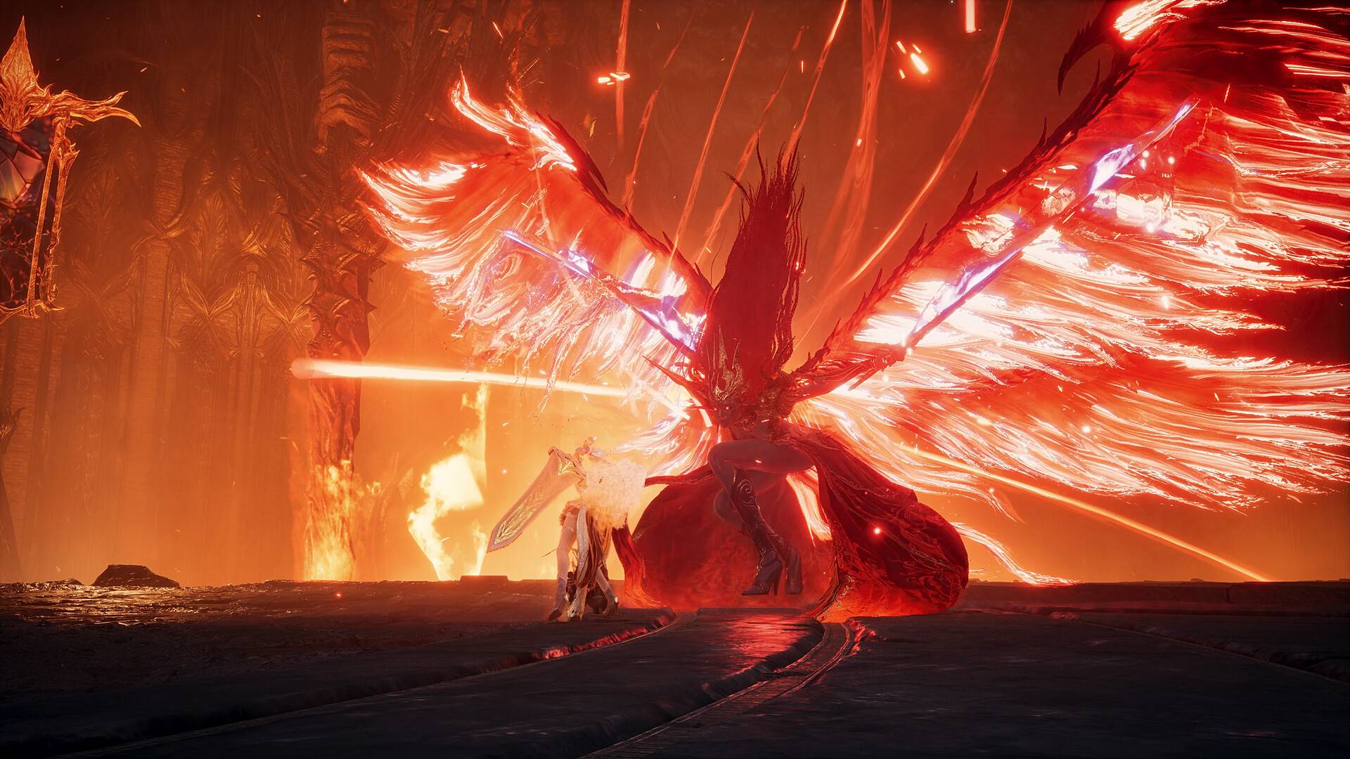 Charakter kämpft gegen einen geflügelten Boss in AION 2