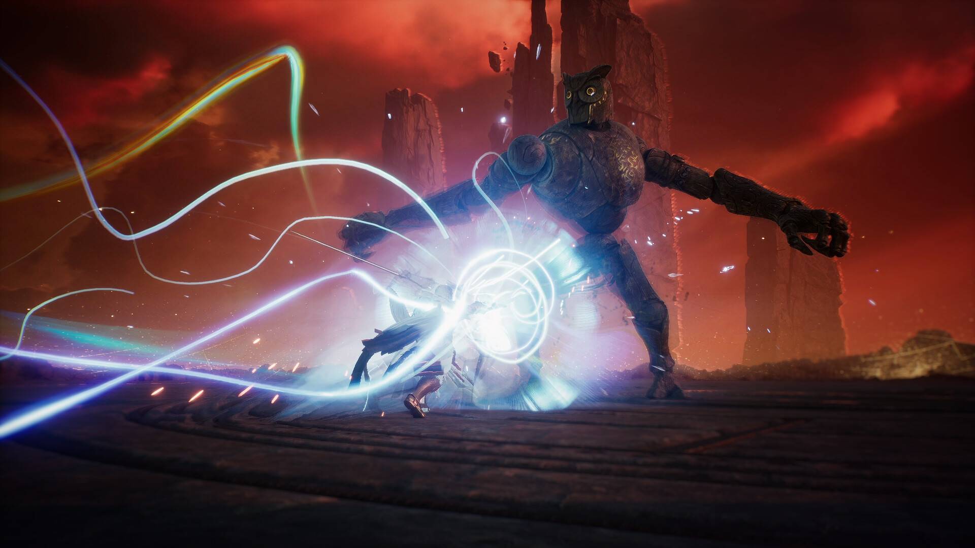 Charakter kämpft gegen einen riesigen Gegner in AION 2