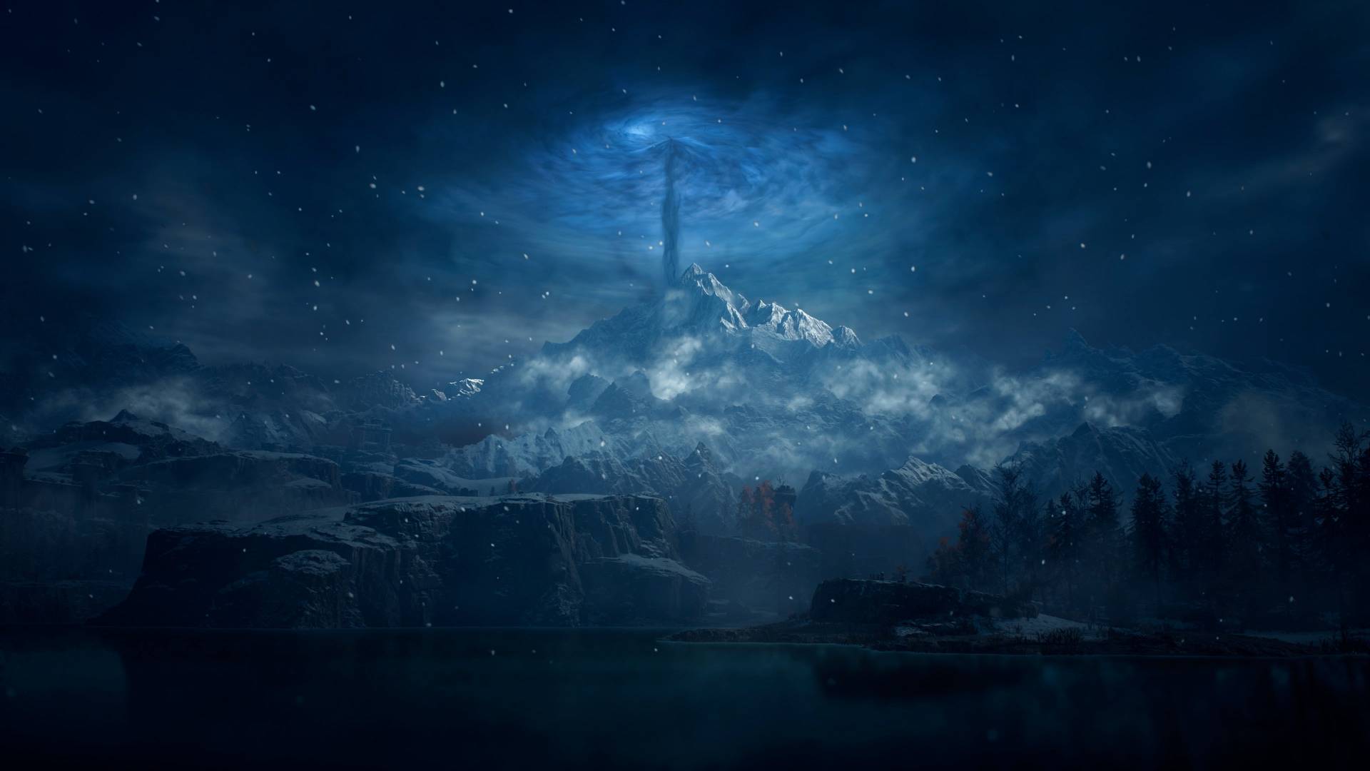 Dragon's Dogma 2 Dark Arisen verschneite Berglandschaft von Norgan unter einem blauen Himmel
