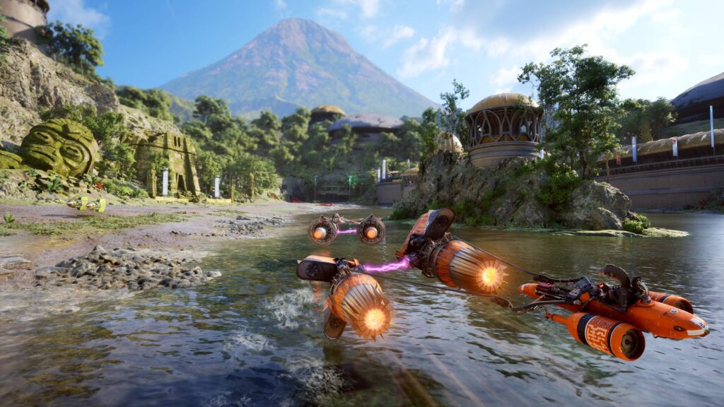 Star Wars Galactic Racer mehrere Speeder liefern sich ein Rennen