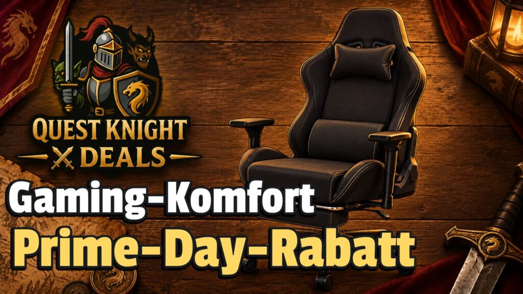 Quest Knight Deals mit schwarzem Gaming-Stuhl und Prime-Day-Rabatt